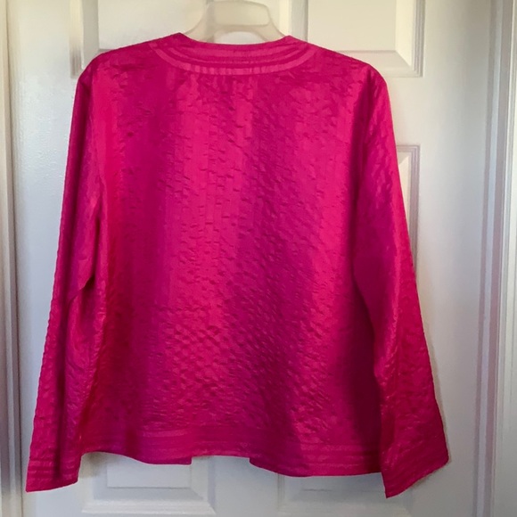 Chico’s Fuchsia Sz 3 Open Front Jacket - Picture 6 of 8